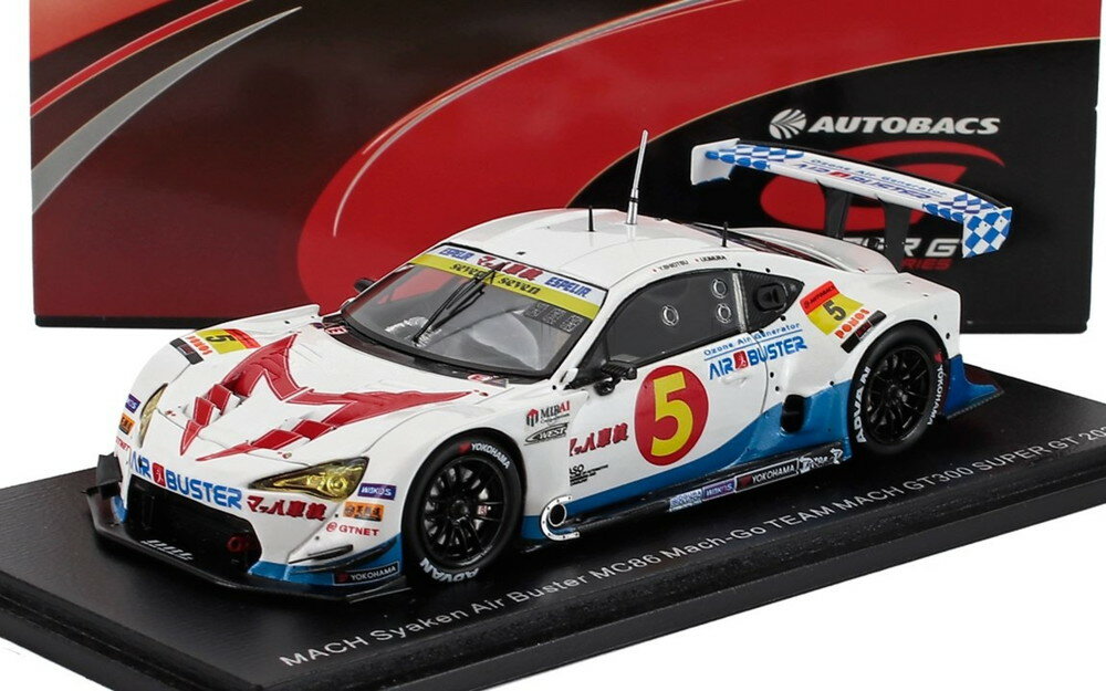TOYOTA MC86 チームMACH N5 GT300クラス SUPER GT 2025 塩津祐介 木村偉織 ホワイトレッドブルー / Spark 1/43 ミニカー