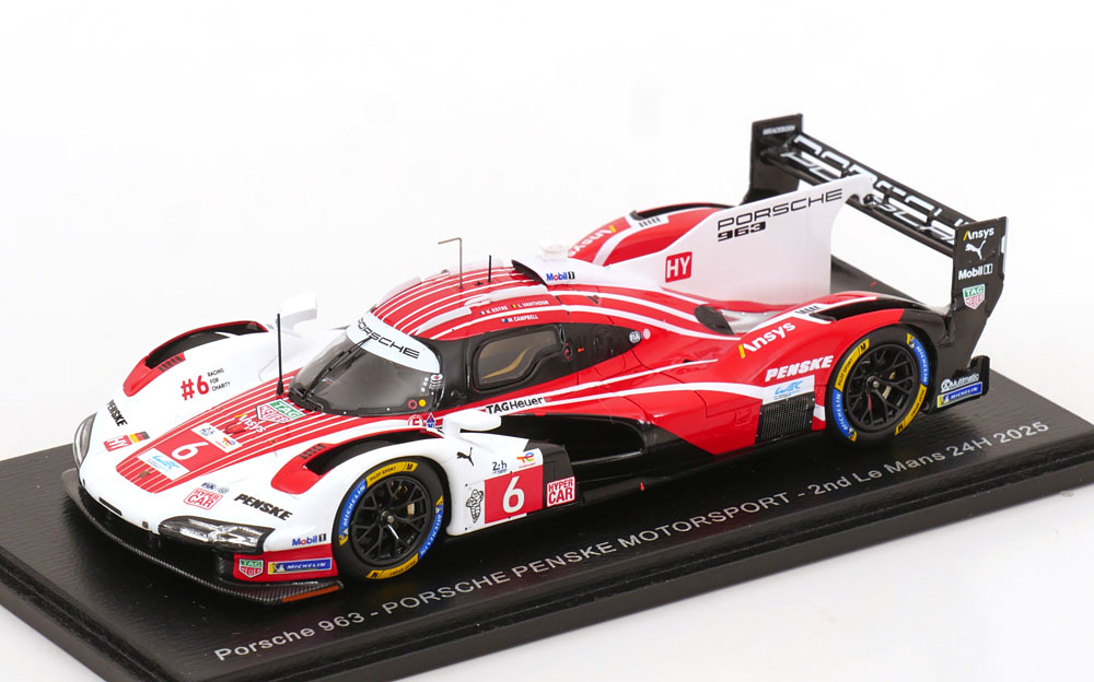 Porscheポルシェ 963 No 6 24h Le Mansル・マン 2025 Estre/Vanthoor/Campbell / Spark 1/43 ミニカー