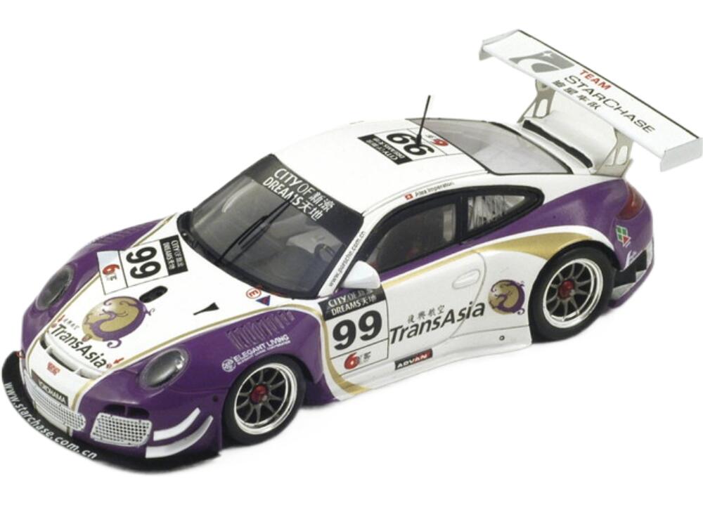 PORSCHE 911 997 2 Gt3 R #99 City Of Dream Macau Gt 2013 ホワイト パープル/ Spark 1/43 ミニカー