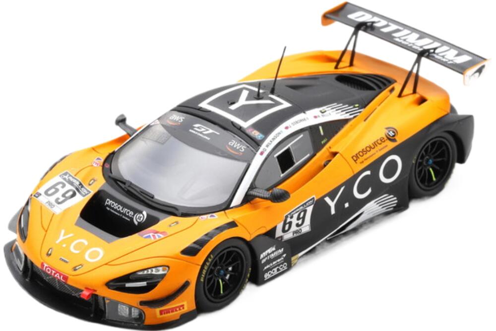 Mclaren 720S Gt3 チーム Optimum Motorsport #69 24H Spa 2020 O Wilkinson J Osborne R Bell オレンジ ブラック/ Spark 1/43 ミニカー