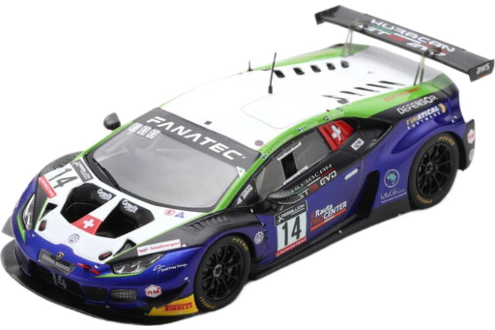 Lamborghini Huracan Gt3 Evo チーム Emil Frey Racing 14 3位 Silver Cup Class 24H スパ 2022 T Tujula S White K Lappalainen Blue Green SB510/ Spark 1/43 ミニカー