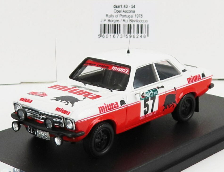 OPEL Ascona (ナイトバージョン) N 57 ポルトガルラリー 1978 J.P.ボルジェス/R.ベビラクア レッドホワイト 150台限定/ Trofeu 1/43 ミニカー