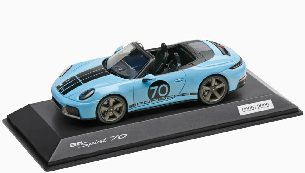 【予約】PORSCHE 911 992 カブリオレ オープン Spirit 70 2025 マイセンブルーブラック 2000台限定/ Spark 1/43 ミニカー