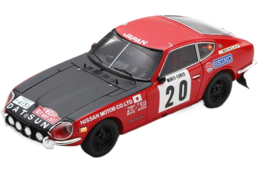 Datsun 240Z #20 ラリー Montecarlo 1972 T Fall M Wood レッド ブラック/ Spark 1/43 ミニカー
