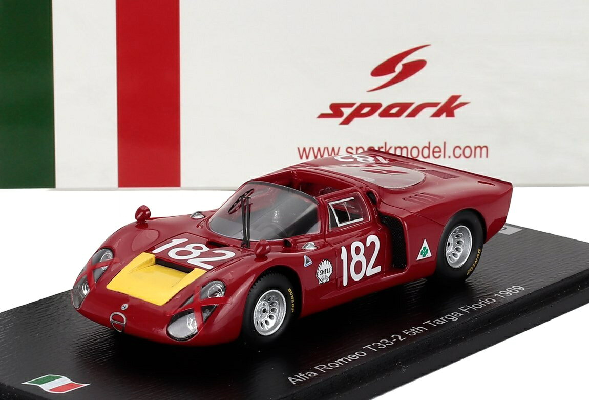 アルファロメオ T33.2 オートデルタ #182 タルガ・フローリオ 6位 1968 / Spark 1/43 ミニカー