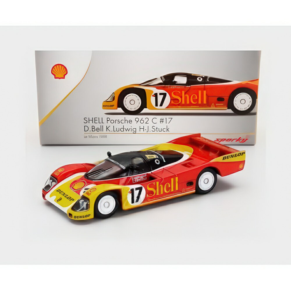 Porsche 962C 2.8L チーム Porsche Ag 17 2位 24H Le Mans 1988 Klaus Ludwing Hans Joachim Stuck Derek Bell Red Yellow White YO64005/ Spark 1/64 ミニカー