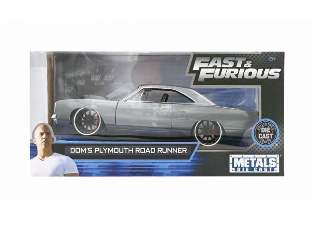 ドムの1970 プリムス ロードランナー ワイルドスピード グレー 劇中車 ミニカー / JADA 1/24 ミニカー