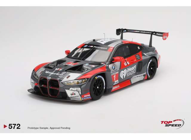 BMW - 2024 BMW M4 (G82) GT3 #1 セブリング 12時間 グレー/レッド / TOP SPEED 1/18 ミニカー
