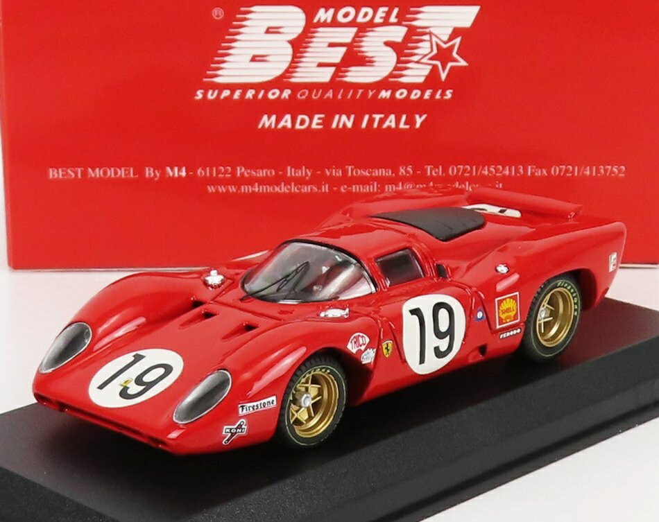 FERRARI 312P 3.0L V12 クーペ TEAM SEFAC N 19 24h ル・マン 1969 クリス・エイモン ピーター・シェッティ レッド / Best-Model 1/43 ミニカー