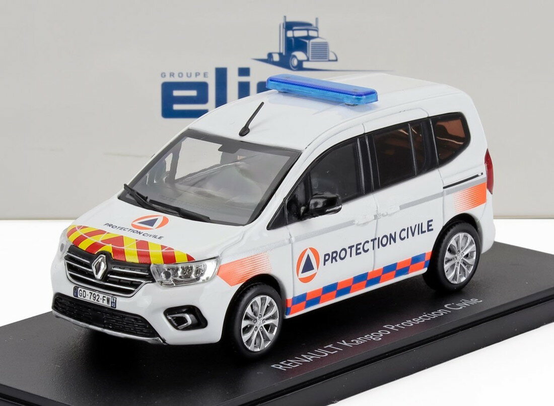 Renaultルノー Kangooカングー Protection Civileプロテクションシビル 2023 ホワイト / ELIGOR 1/43 ミニカー