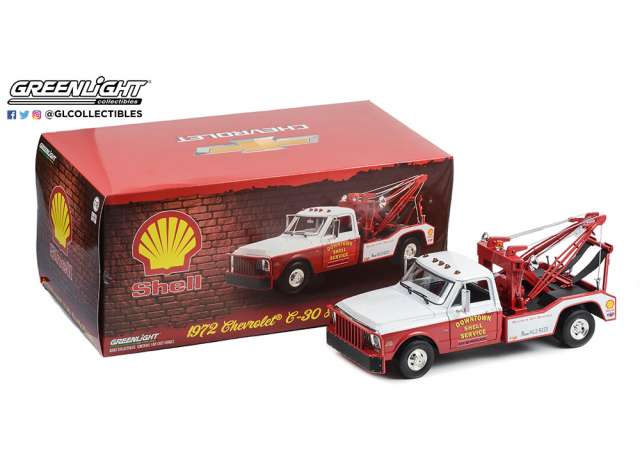 Hot Wheels - 1972 シボレー C-30 デュアリー レッカー車 シェル石油 Shell Service / Greenlight 1/18 ミニカー