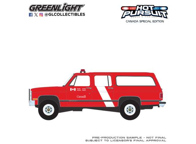 1991 GMC サバーバン カナダ コースガード ホットパスート 救急車 消防車 / Greenlight 1/64 ミニカー