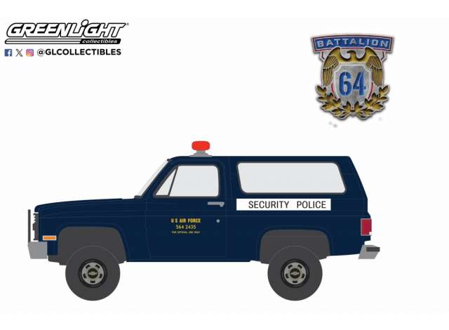 1984 シボレー M1009 米空軍 憲兵隊 Battalion 64 4 ミリタリー / Greenlight 1/64 ミニカー