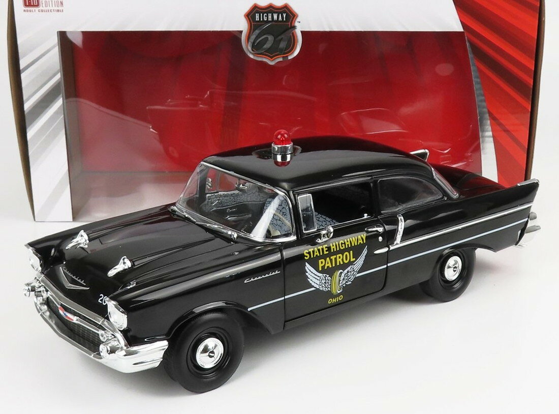 Rakuten - Chevroletシボレー 150 Sedanセダン 1957 Ohio State Patrol Policeオハイオ州ハイウェイパトロール警察 ブラック / HIGHWAY61 1/18 ミニカー