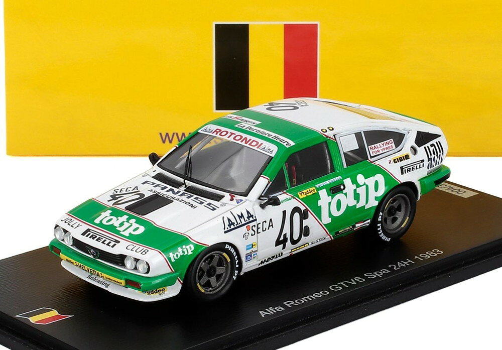 ALFA ROMEO アルフェッタ GTV6 N 40 24h スパ 1983 レラ・ロンバルディ G.NADDEO R.MARAZZI ホワイト / Spark 1/43 ミニカー