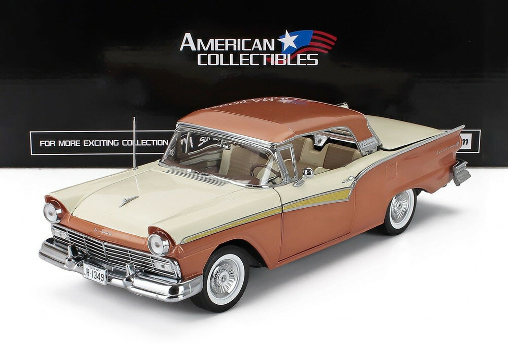 FORD USA フェアレーン 500 スカイライナー カブリオレ オープン 1957 カッパー ホワイト / Sun Star 1/18 ミニカー