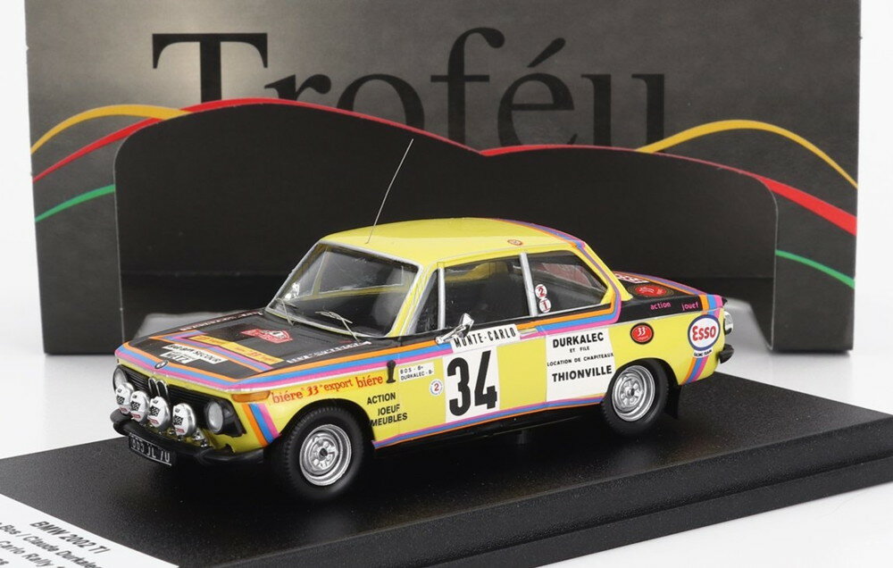 BMW 2002Ti ナイトバージョン N 34 ラリー・モンテカルロ 1975 P.BOS イエロー ブラック 150台限定/ Trofeu 1/43 ミニカー
