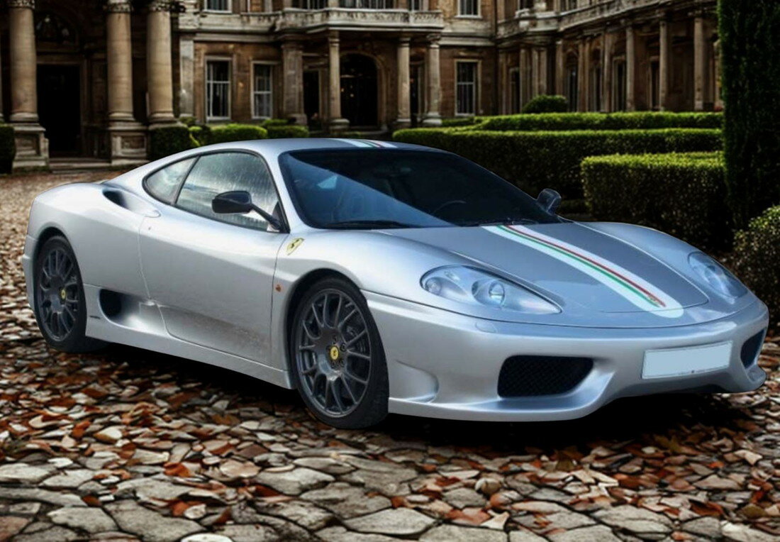 Ferrariフェラーリ 360 Challenge Stradale Argento Nurburgring with italian stripe / BBR 1/43 ミニカー