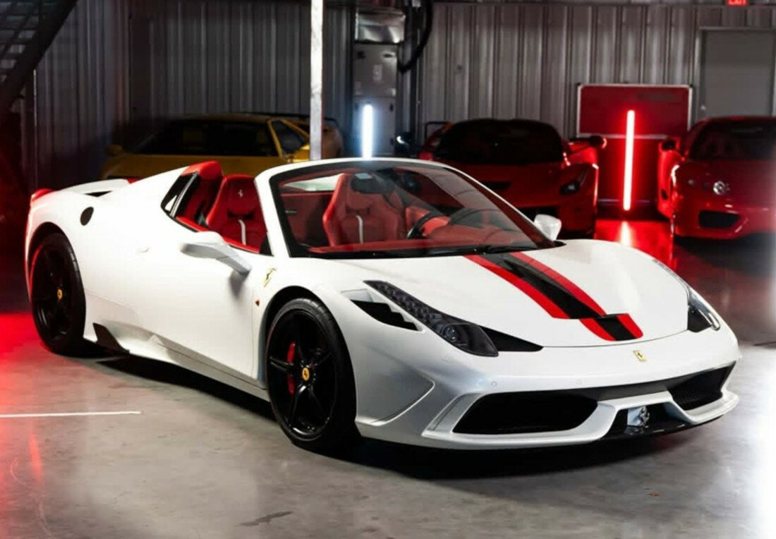 Rakuten - 【予約】Ferrariフェラーリ 458 Speciale A spider Bianco Italia black and red stripe / BBR 1/43 ミニカー