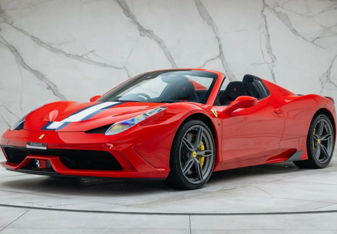【予約】Ferrariフェラーリ 458 Speciale A spider Rosso Corsa ブラックインテリア / BBR 1/18 ミニカー（楽天・ラストホビー）