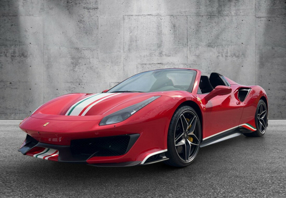 【予約】Ferrariフェラーリ 488 Pista Spider Rosso Corsa with italian stripe / BBR 1/18 ミニカー（楽天・ラストホビー）