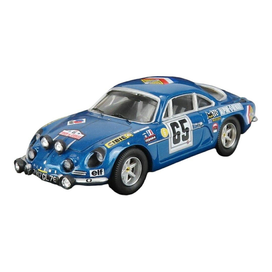 Renaultルノー Alpineアルピーヌ A110 ナイトバージョン #65 2nd ラリー ツール・ド・コルス 1969 P.Orsini J.B.Canonici ブルーメタ / Trofeu 1/43 ミニカー