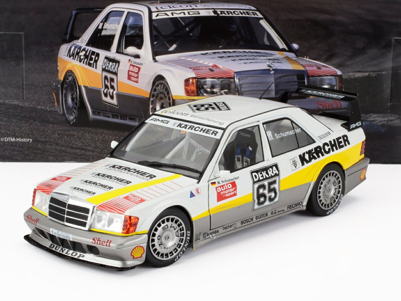 Rakuten - Mercedes Benzメルセデスベンツ 190E EVO2 #65 DTM 1990 Michael Schumacher ホワイト グレー / Werk83 1/18 ミニカー