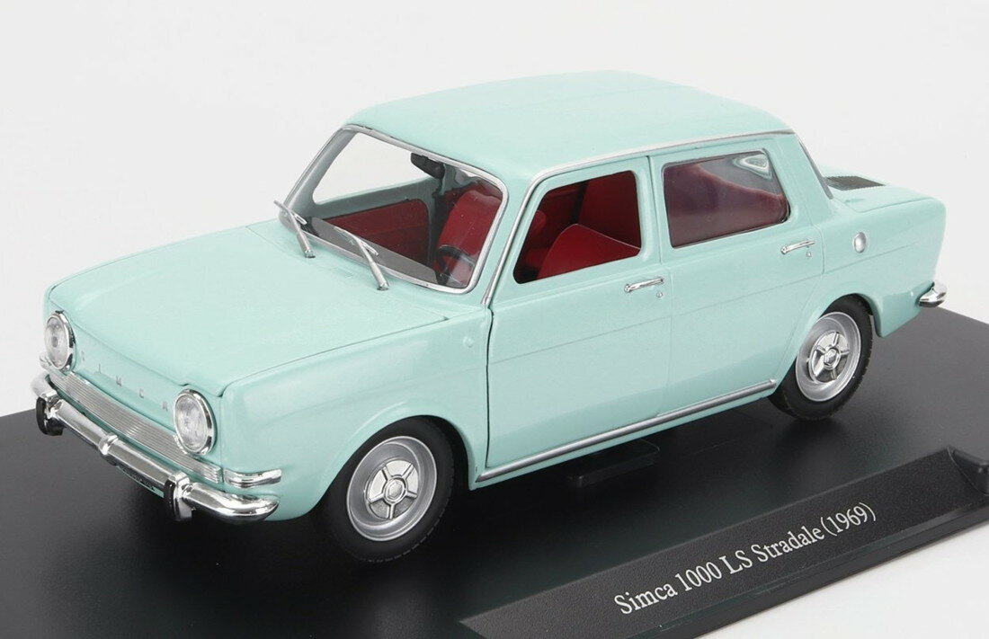 SIMCAシムカ 1000 LS ストラダーレ 1969 ダメージディスプレイボックス ベリーライトブルー AUTO-VINTAGE-DE-LUXE-COLLECTION / EDICOLA 1/24 ミニカー