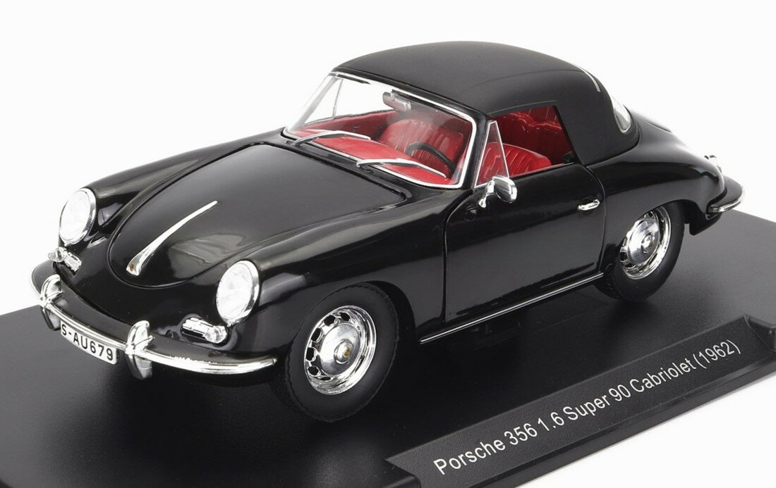 PORSCHEポルシェ 356 1.6 スーパー 90 カブリオレ クローズド 1962 スパイダー ダメージディスプレイボックス ブラック AUTO-VINTAGE-DE-LUXE-COLLECTION / EDICOLA 1/24 ミニカー