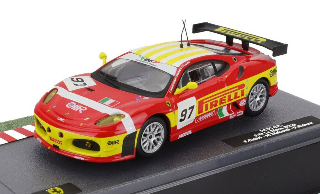 FERRARIフェラーリ F430GT 4.0L V8 2008年ルマン24h LMGT2クラス2位 N 97 M.MALUCELLI レッドイエロー / EDICOLA 1/43 ミニカー