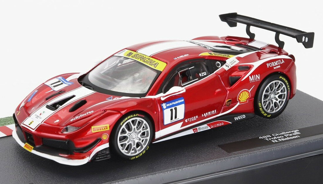 FERRARI�ե��顼�� 488 GTB No.11 ������ �ȥ��ե��� �ԥ�� 2018 ��åɥ᥿��å��ۥ磻�� CENTAURIA-FERRARI-RACING-COLLECTION / EDICOLA 1/43 �ߥ˥���