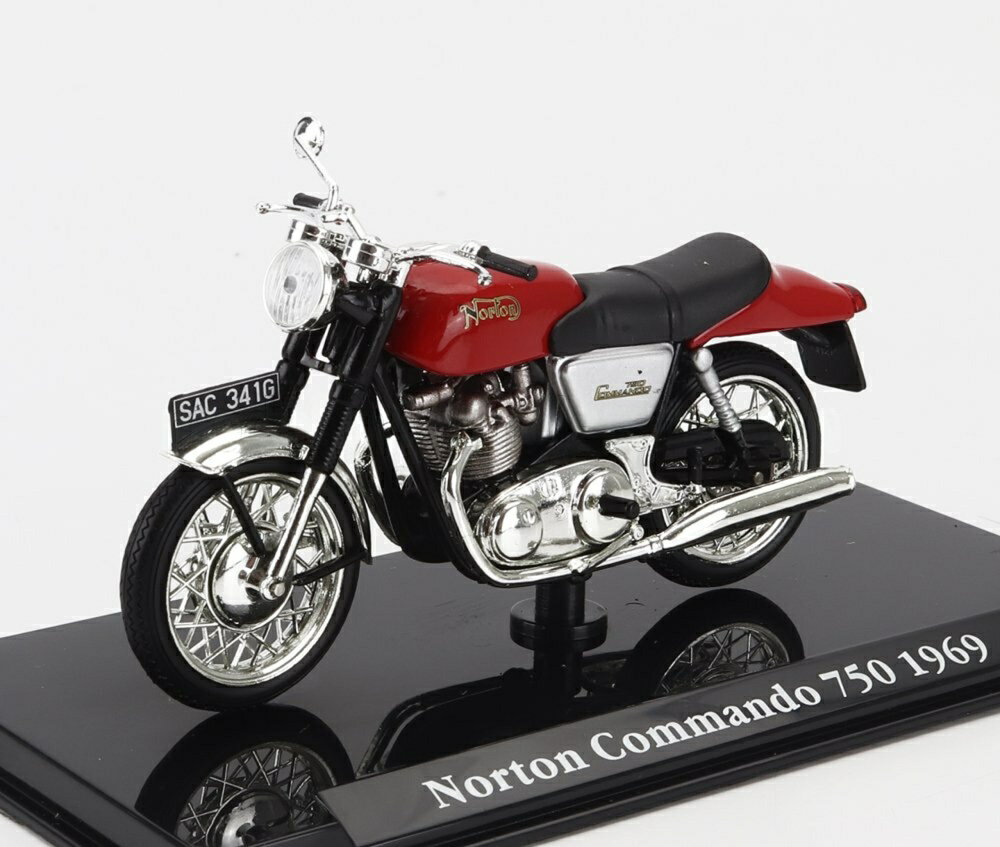 Nortonノートン COMMANDO 750 1969 レッドブラック MOTORCYCLE / EDICOLA 1/24 ミニカー