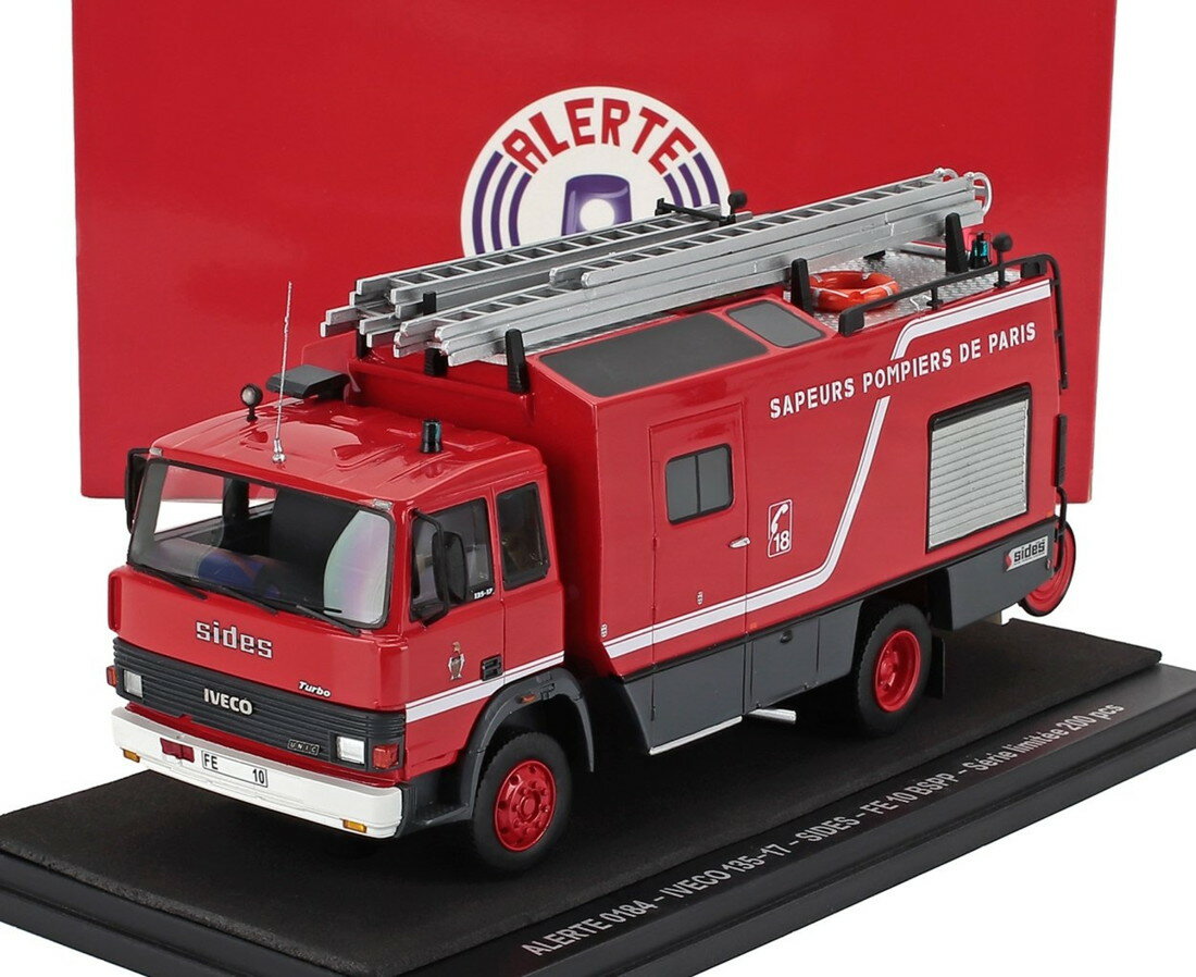 IVECOイヴェコ FIATフィアット 135 17 タンク車 SIDES FE10 パリ消防庁 1986 レッドグレー 200台限定 / ALERTE 1/43 ミニカー