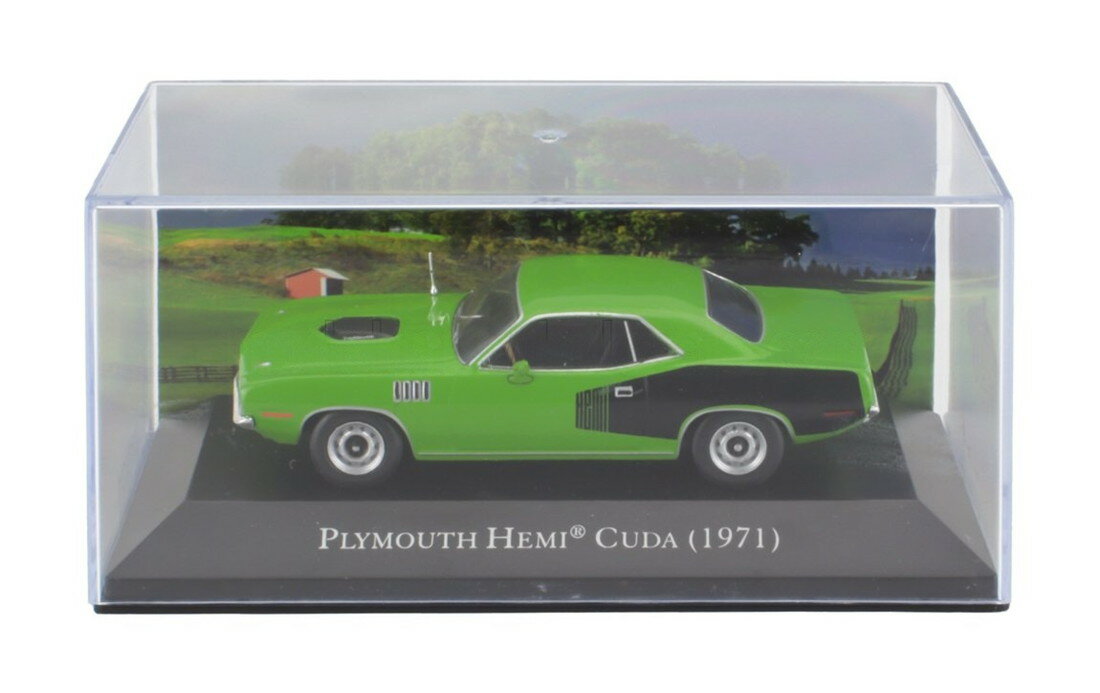 PLYMOUTHプリムス ヘミ クーダ クーペ 1971 グリーンブラック DEAGOSTINI-AMERICAN-CARS-COLLECTION / EDICOLA 1/43 ミニカー