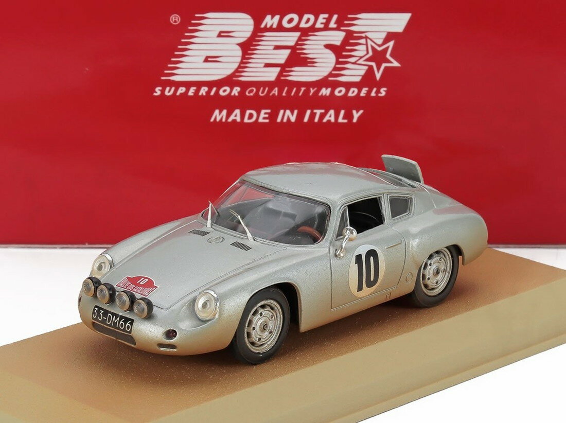 PORSCHEポルシェ 1600 GS ABARTH night version N 10 RALLY DOS CATALUNAS SILVER / Best-Model 1/43 ミニカー