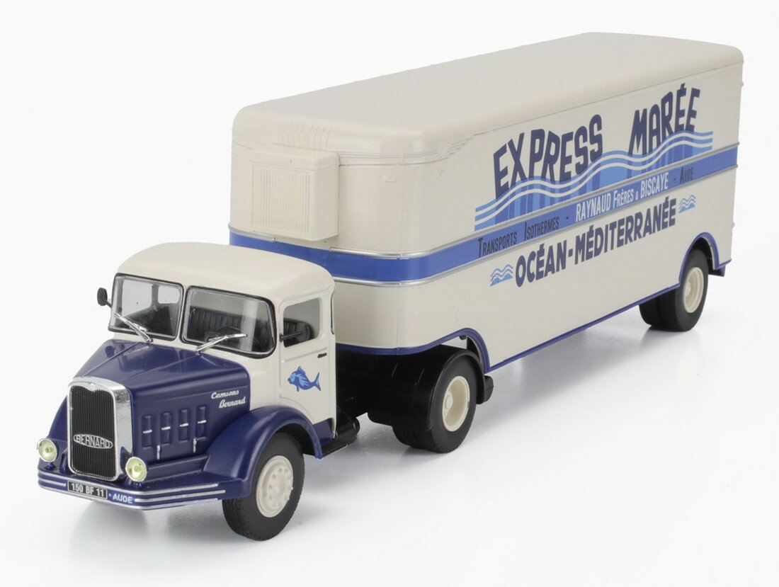 BERNARDベルナール 150MB トラック セミフリゴ EXPRESS MAREE 1951 外箱なし クリームブルー ALTAYA-CAMIONES-ARTICULADOS COLLECTION / EDICOLA 1/43 ミニカー