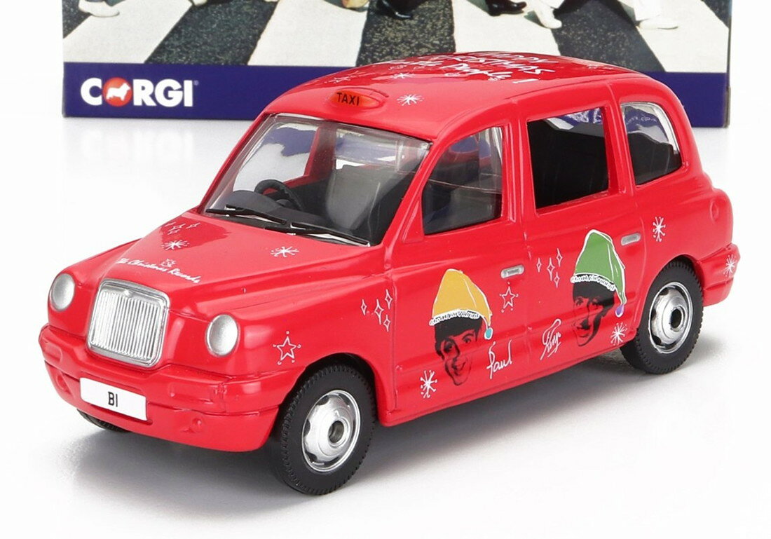 Hot Wheels - Austinオースチン ロンドンタクシー LTI TX4 2007 ザ ビートルズ クリスマス ダークピンク TV SERIES / Corgi 1/36 ミニカー