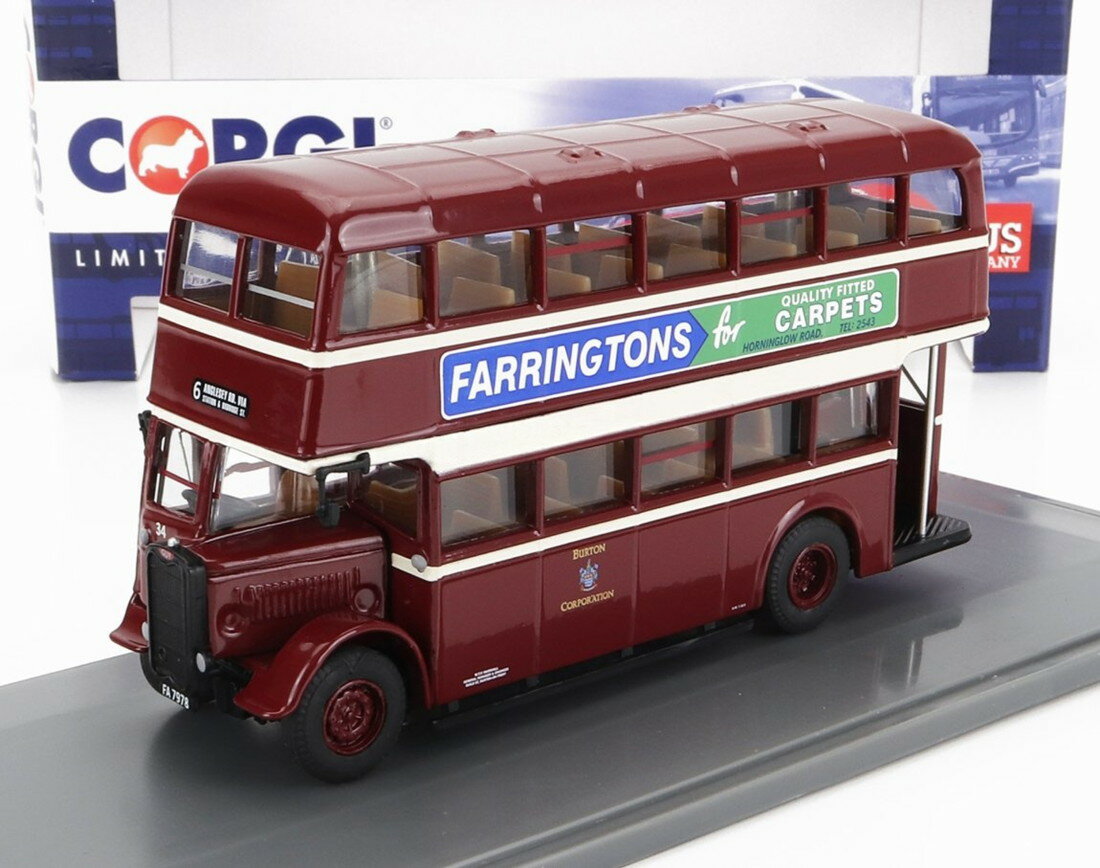 Guyガイ ユーティリティ バス バートンコーポレーション 6 アングルシー 1960 レッドクリーム / Corgi 1/76 ミニカー