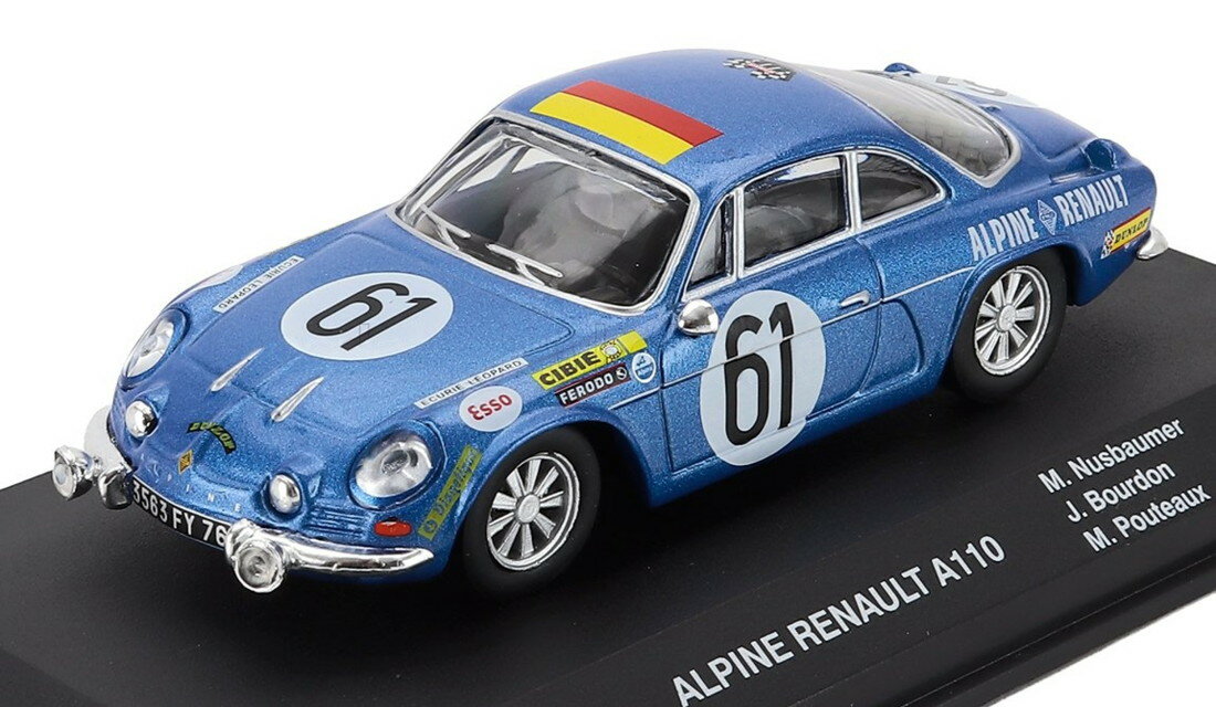 RENAULTルノー ALPINEアルピーヌ A110 ゴルディーニ ルマン24時間 1968 ブルーメタリック CENTAURIA-24h-LEMANS COLLECTION / EDICOLA 1/43 ミニカー