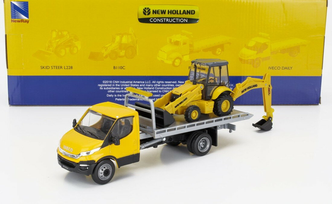 IVECO FIATイヴェコフィアット デイリー ロールオフ ニューホランド B110C 2023 MOVIMENTO TERRA / NEW-RAY 1/36 ミニカー
