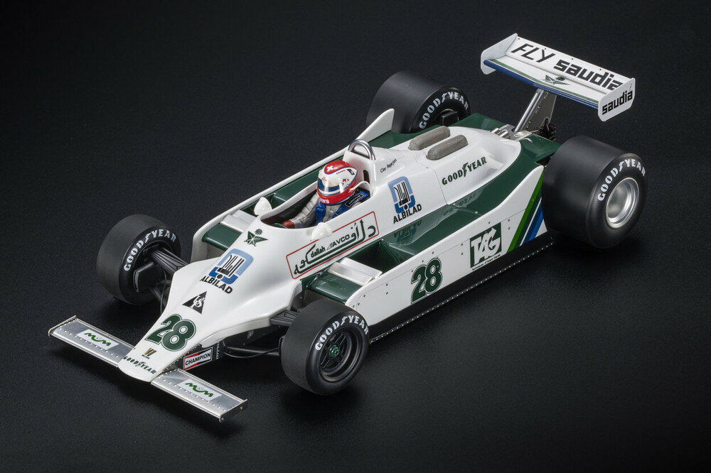 WILLIAMS F1 FW07 FORD N 28 WINNER BRITISH GP フィギュア付き 1979 CLAY REGAZZONI - WHITE/GP Replicas 1/18ミニカー