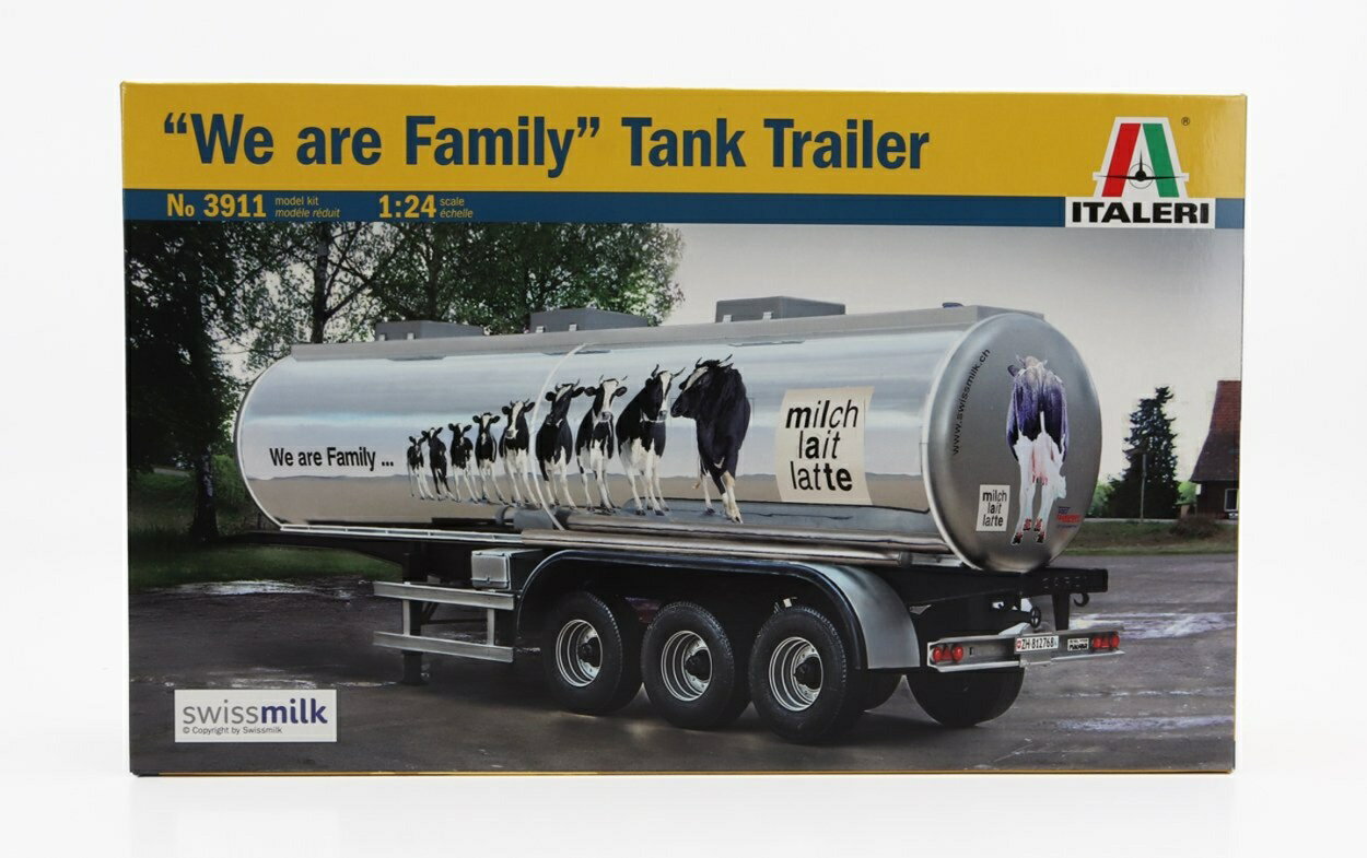We are Family タンク トレーラー 牛柄デザイン プラモデルキット / ITALERI 1/24 ミニカー トラック模型