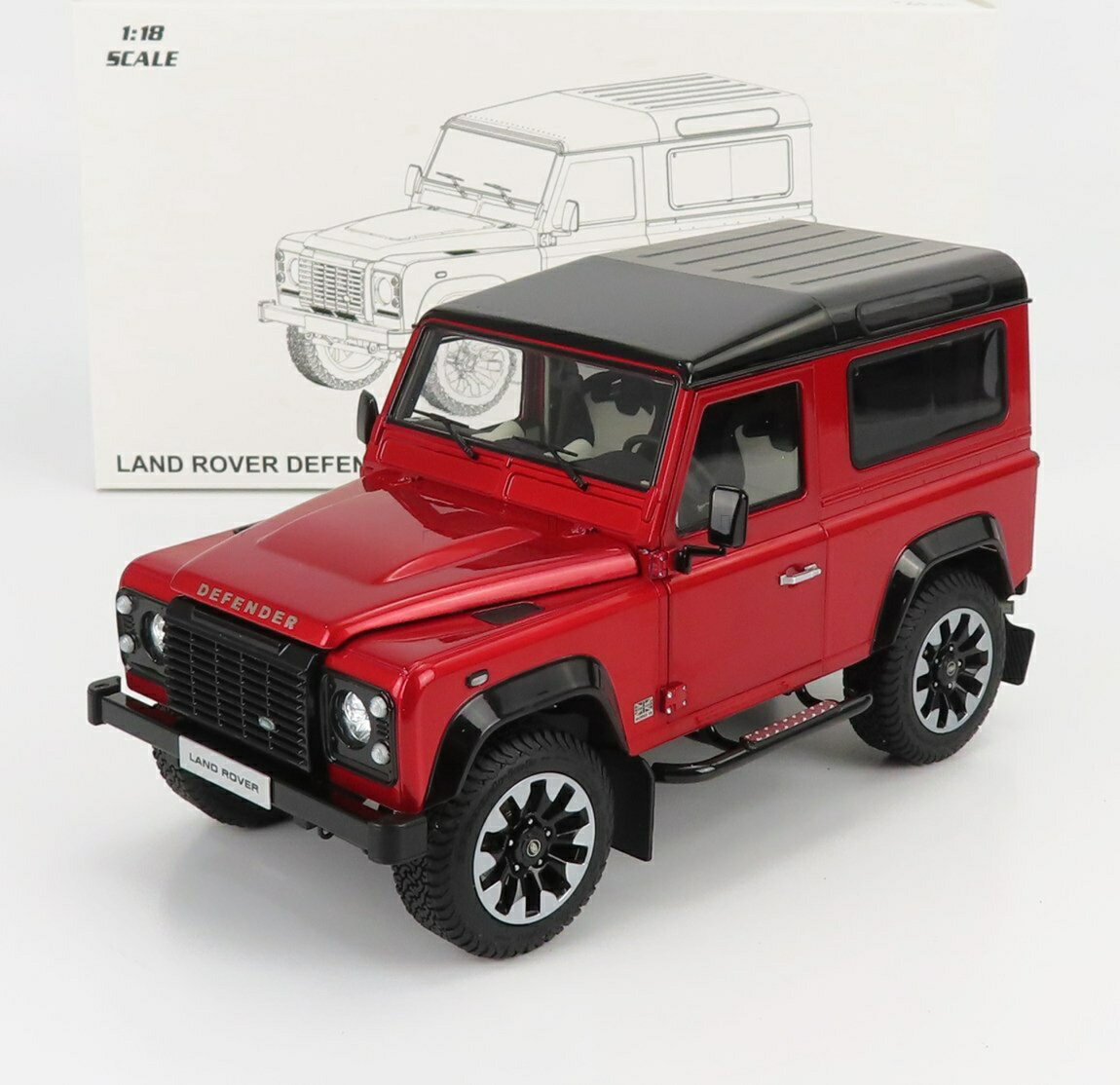 Land Roverランドローバー Defenderディフェンダー 90 Works V8 70周年記念 2018 レッド / LCD 1/18 ミニカー