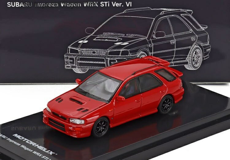 Subaruスバル Imprezaインプレッサ Wagonワゴン WRX STi Ver.VI レッド / MOTORHELIX 1/64 ミニカー