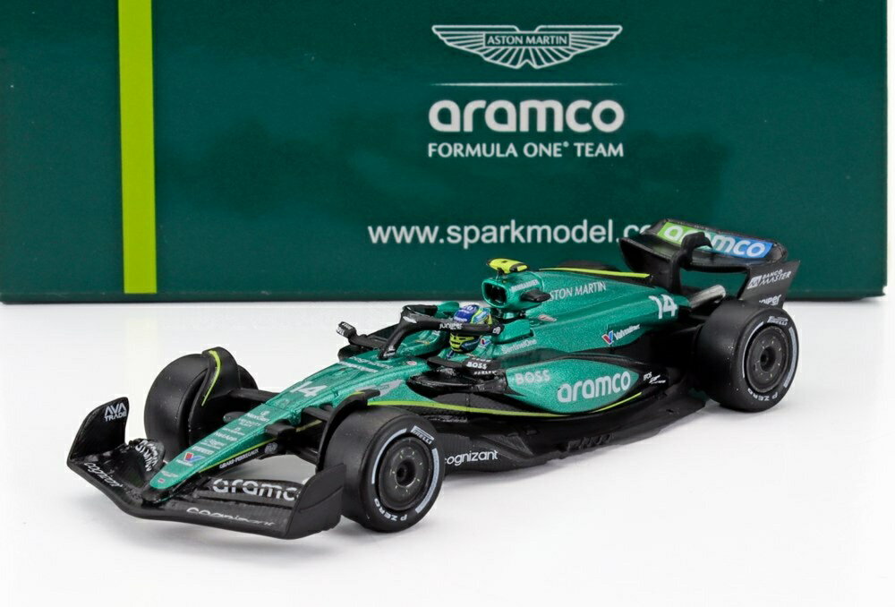 Aston Martinアストンマーティン F1 AMR24 Team Aramco Cognizant 2024 No.14 Fernando Alonsoフェルナンドアロンソ グリ / Spark 1/64 ミニカー