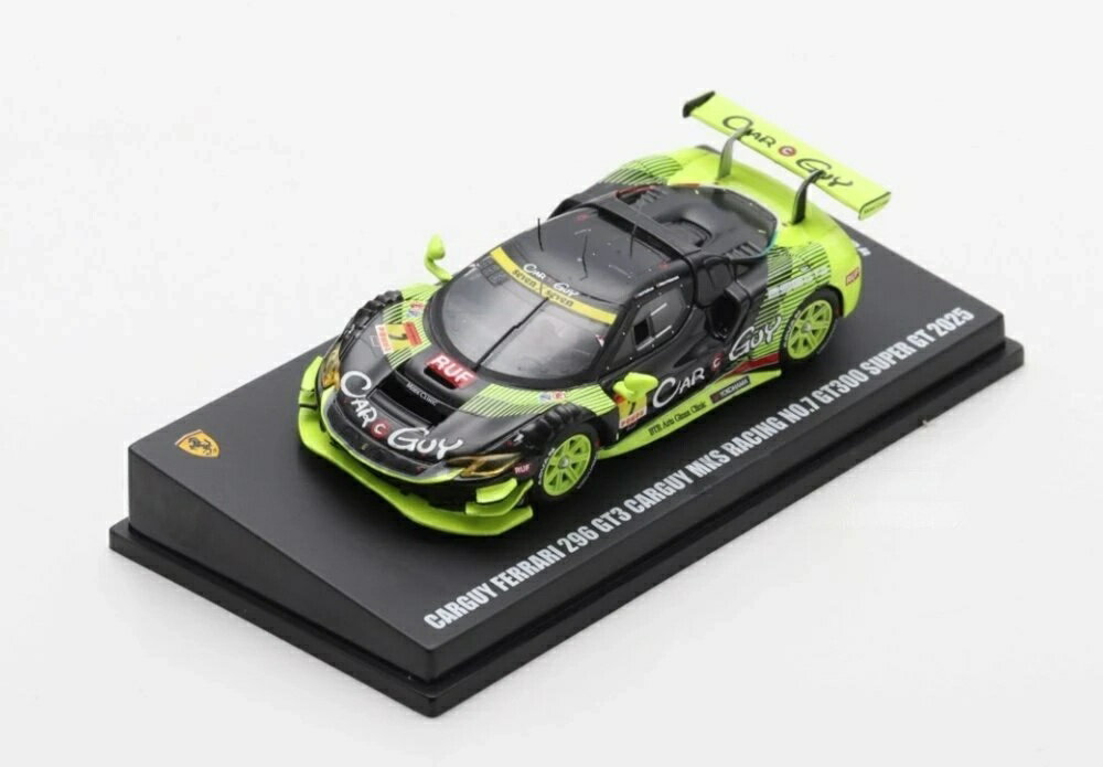 【予約】 フェラーリ 296 GT3 #7 CARGUY スーパーGT 2025 ブラック/グリーン / Looksmart 1/64 ミニカー
