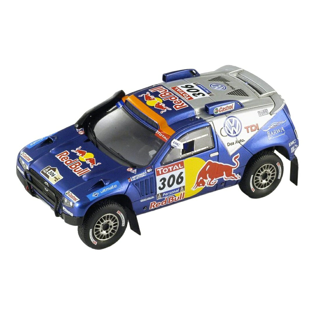 フォルクスワーゲン トゥアレグ レース2 レッドブル #306 ブルーメタリック シルバー ダカールラリー 2010 Al-Attiyah Gottschalk / Spark 1