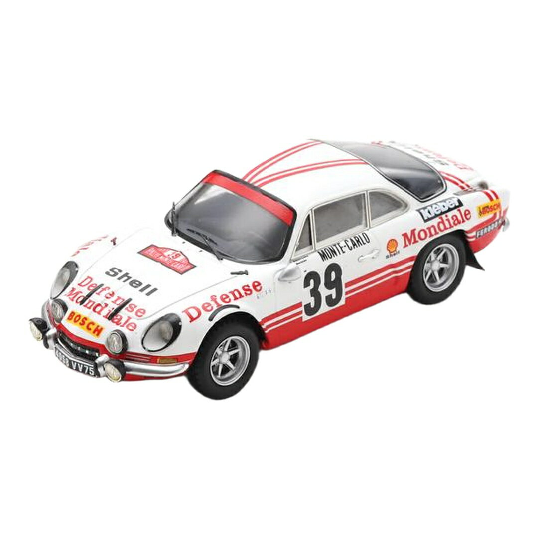 ルノー アルピーヌ A110 #39 ホワイト レッド ラリー・モンテカルロ 1973 C.Ballot-Lena J.C.Morenas / Spark 1/43 ミニカー
