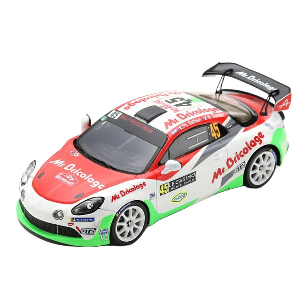ルノー アルピーヌ A110 #45 RGTクラス ラリー・モンテカルロ 2021 P.Baffoun A.Dunand ホワイト レッド グリーン / Spark 1/43 ミニ