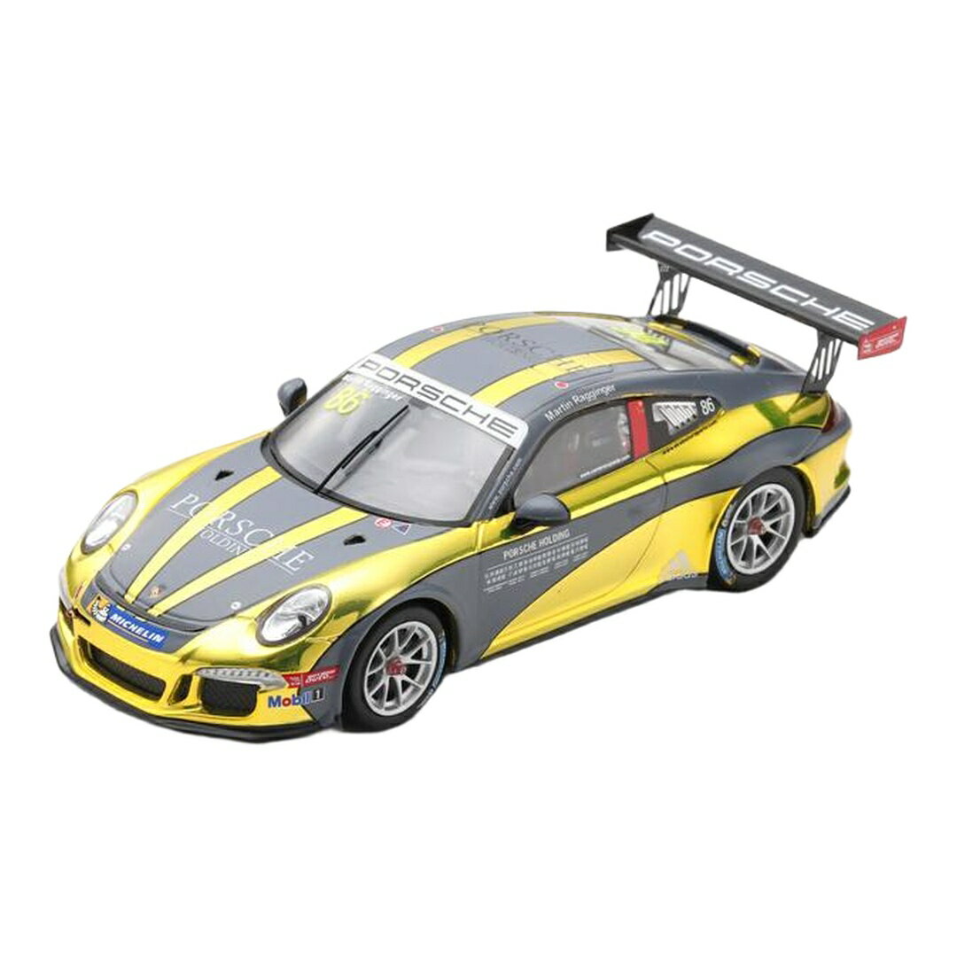 Rakuten - ポルシェ 911 991 カレラ チームポルシェホールディング #86 カレラカップアジア 2015 Martin Ragginger ゴールド グレー / Spark 1/43